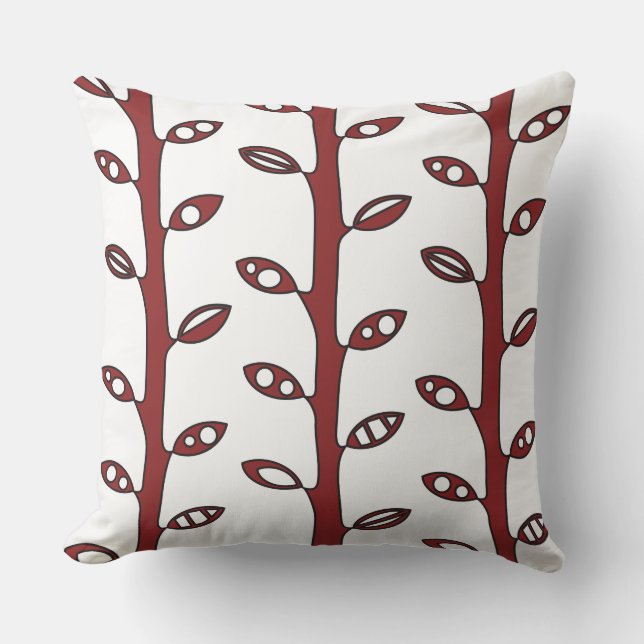 Red VINES Retro DESIGN Throw Kissen (Vorderseite)