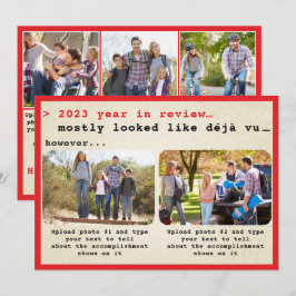 Red Vintag 2023 Year in Review Family Foto Feiertagskarte