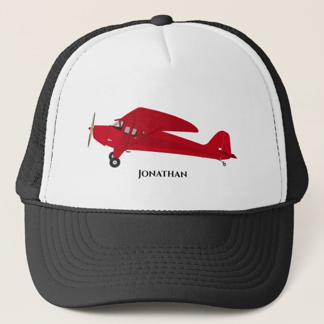 Red Vintag Aircraft Baseball Trucker Hats Truckerkappe (Vorderseite)