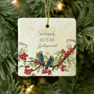 Red Vintag Bird Bridesmaid Ornamente