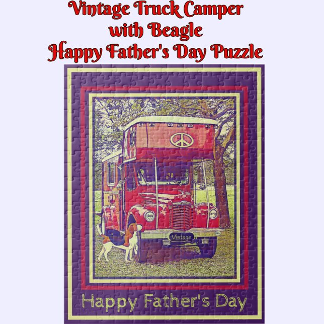 Red Vintag Camper Truck Happy Vatertag (Von Creator hochgeladen)
