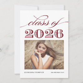 Red Vintag Class of 2025 Foto Abschluss Ankündigung