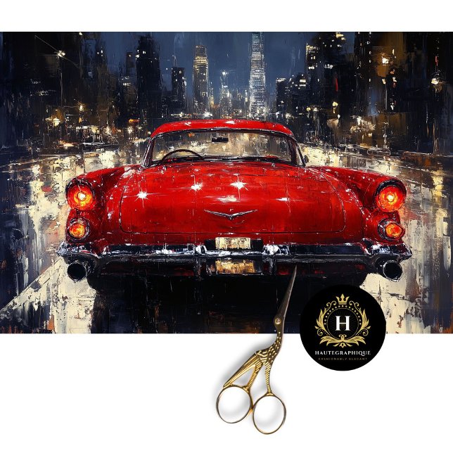 Red Vintag Classic Car Decoupage Seidenpapier (Von Creator hochgeladen)