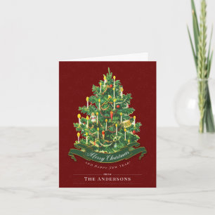 Red Vintag Classic Custom Christmas Tree Card
