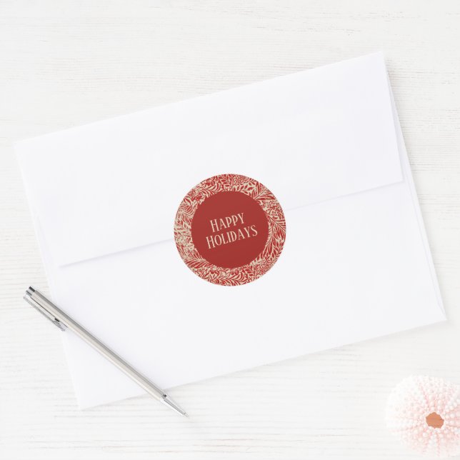 Red Vintag Holiday Card Umschlag Aufkleber (Umschlag)