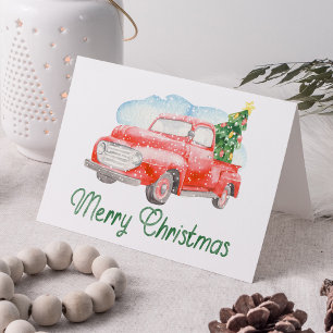 Red Vintag Lieferwagen LKW Weihnachten Non-Foto