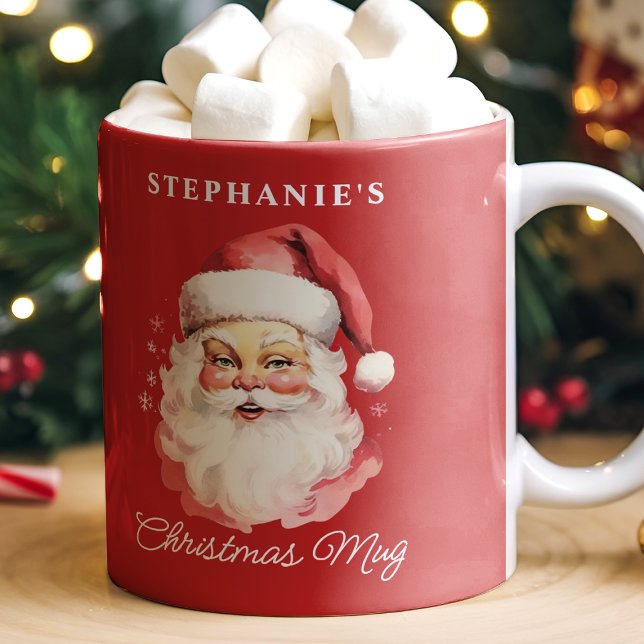 Red Vintag Retro Weihnachten Kaffeetasse (Von Creator hochgeladen)