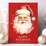 Red Vintag Watercolor Weihnachten<br><div class="desc">Senden Sie feierliche Grüße mit unserer Red Vintag Watercolor Weihnachtskarte Weihnachtsmann Claus! Diese bezaubernde Karte zeigt eine nostalgische Aquarellbilder des Santa Claus Set vor einem lebendigen Hintergrund, die mit zarten Schneeflocken geschmückt sind. Diese Karte ist ideal, um den Feiertagssjubiläum zu verbreiten, und erweckt den zeitlosen Weihnachtsgeist. Das Innere ist leer,...</div>