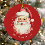 Red Vintag Watercolor Weihnachten Keramik Ornament<br><div class="desc">Feiern Sie die festliche Jahreszeit mit unserem Red Vintag Watercolor Weihnachtsgeschenk Weihnachtsmann Keramik Ornament! Dieses charmante Ornament besticht durch ein nostalgisches Santa Claus Design-Set vor einem stilvollen, soliden Hintergrund, das Vintagen Charme mit modernem Flair verbindet. Ideal, um dem Weihnachtsbaum eine festliche Touch hinzuzufügen. Personalisieren Sie dieses individuelle Design mit Ihrem...</div>