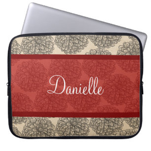 Red Vintag Zinnia Laptop Sleeve