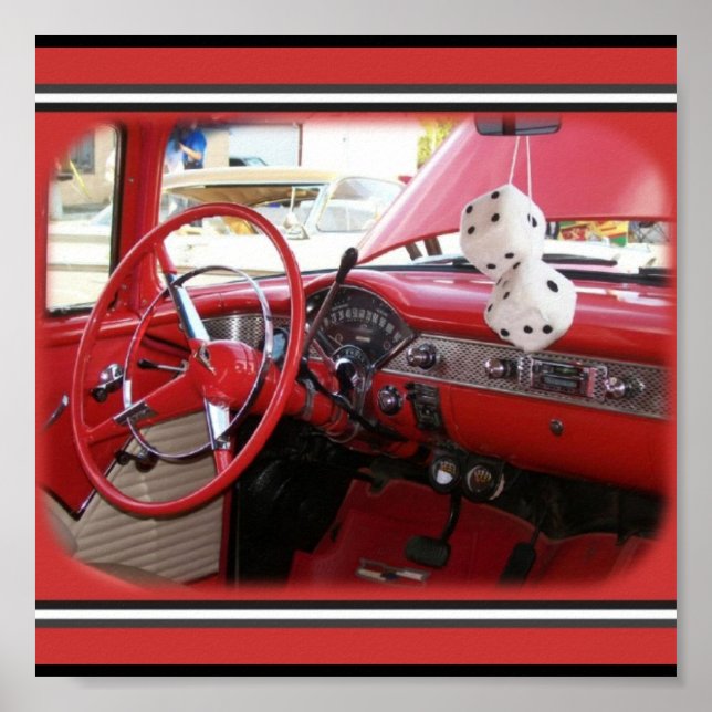 Red Vintage Car Poster (Vorne)