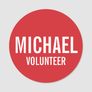Red Volunteer Abzeichen mit Individuelle Name Namensschild