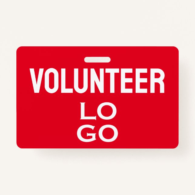 Red Volunteer mit benutzerdefinierter Logo-ID Ausweis (Vorderseite)