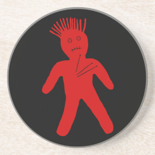 Red Voodoo Doll Getränkeuntersetzer