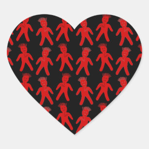 Red Voodoo Doll Herz-Aufkleber