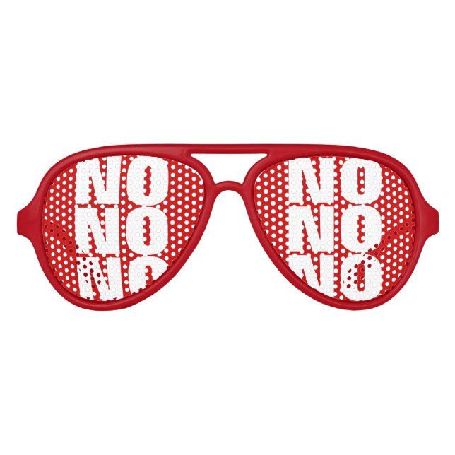 Red Vote NO Party | Gegenstimmen dagegen Partybrille (Vorderseite)