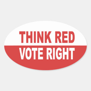 Red Vote richtig denken Ovaler Aufkleber