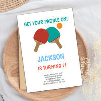 Red vs Green Ping Pong Invitations Anniversaire