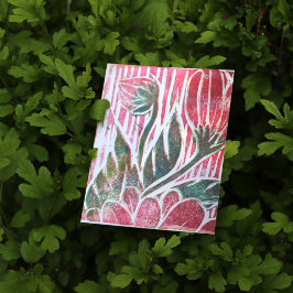 Red Wabi Sabi Blume Briefmarke Floral Spring Natur Postkarte