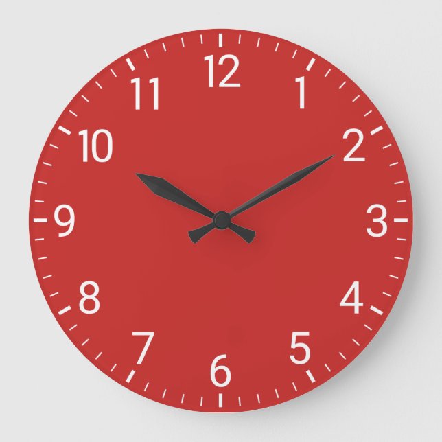 Red Wall Clock Große Wanduhr (Vorderseite)