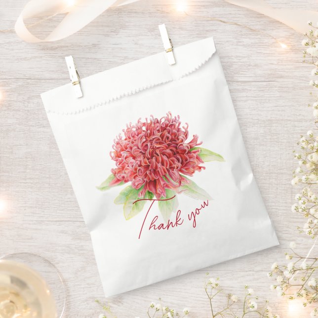 Red Waratah botanischen danke Ihnen Hochzeit Geschenktütchen (Ausgeschnitten)