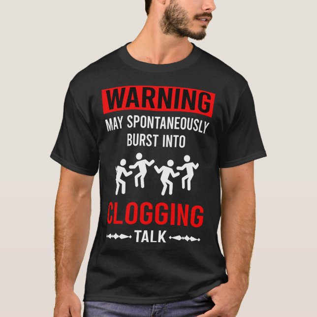 Red Warning Clogging Clogger Clogger T-Shirt (Vorderseite)
