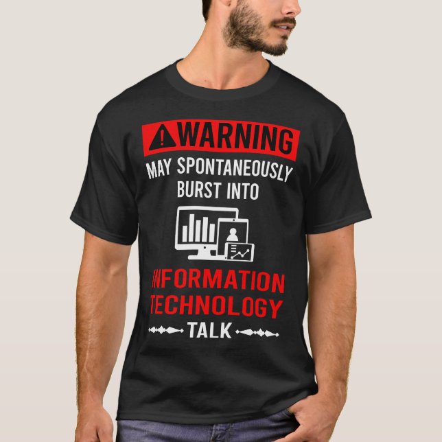 Red Warning Information Technology T-Shirt (Vorderseite)