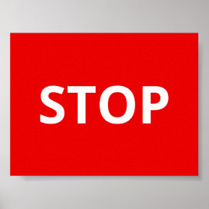 Red Warning Stopp Anmelden von benutzerdefiniertem Poster