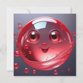 Red Water Bubble Emoji Einladung
