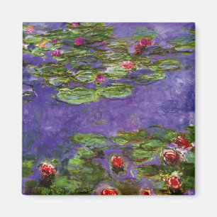 Red Water Lilies von Claude Monet Magnet