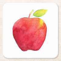 Red Watercolor Apple