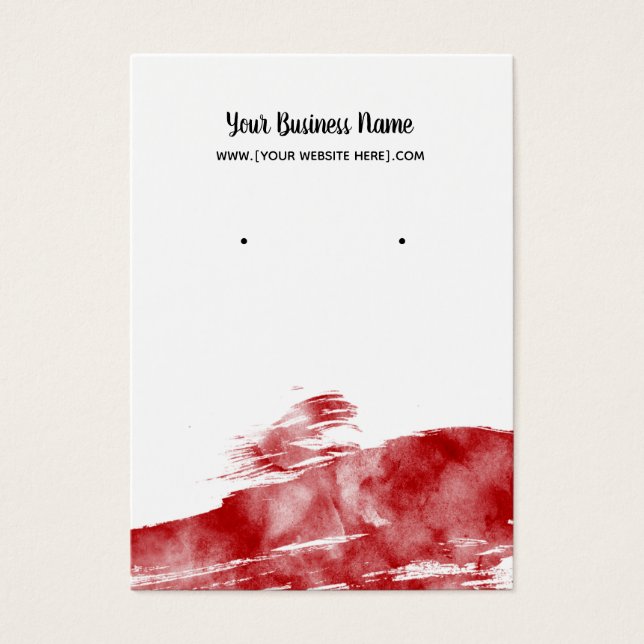 Red Watercolor Earring Display Cards (Vorderseite)
