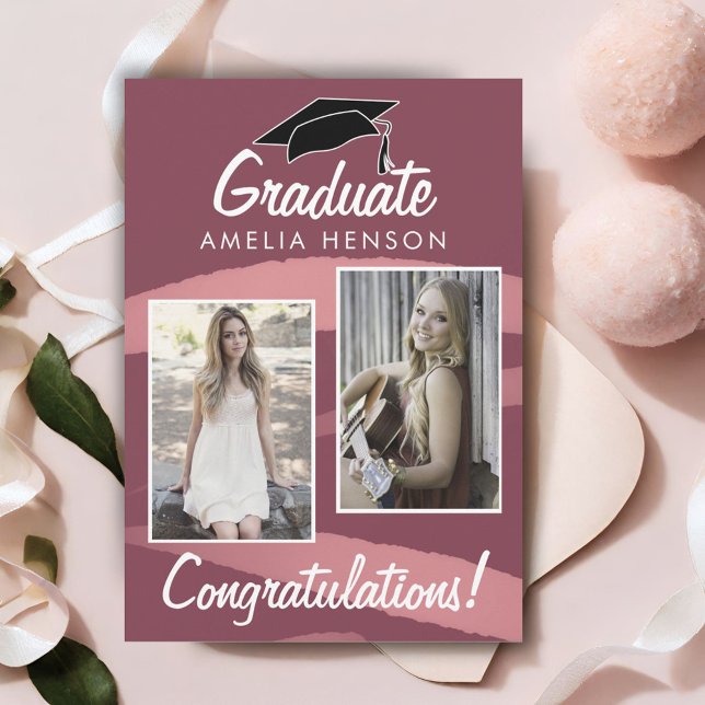 Red Watercolor Graduate Herzlichen Glückwunsch 2 F Karte (Von Creator hochgeladen)