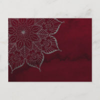 Red Watercolor & Grau/Silver Glitzer Mandala
