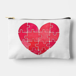 Red watercolor heart composed of separate bits zubehörtasche