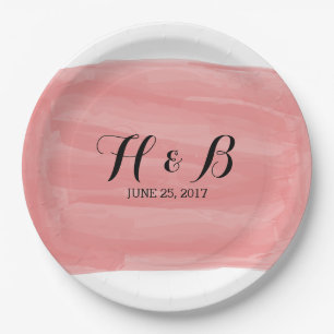 Red Watercolor Hochzeitspapier-Teller Pappteller
