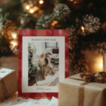 Red Watercolor Kariert Rustikales Foto Saisons Gru Feiertagskarte<br><div class="desc">Red Watercolor Kariert Rustikales Foto Weihnachten Weihnachtsfeiertag Weihnachtskarte</div>