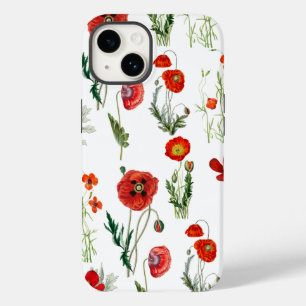 Red Watercolor Poppies Florals Case-Mate iPhone 14 Hülle