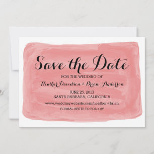 Red Watercolor Save the Date einladen