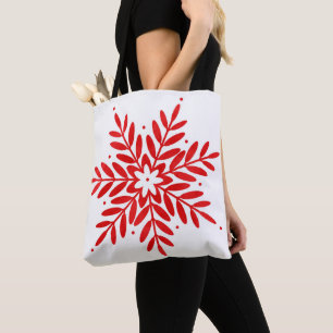 Red Watercolor Snowflake Tasche