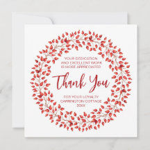 Red Watercolor Wreath Corporate Christmas.