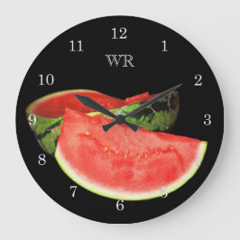 Red Watermelon Große Wanduhr