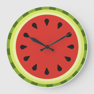 Red Watermelon Slice Wall Clock Große Wanduhr