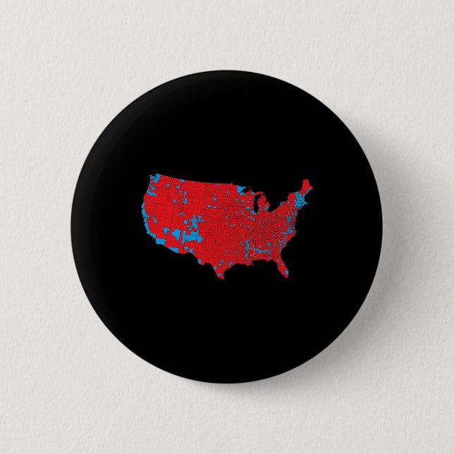 Red Wave Map der USA bei den Präsidentschaftswahle Button (Vorderseite)