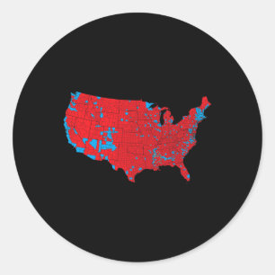 Red Wave Map der USA bei den Präsidentschaftswahle Runder Aufkleber
