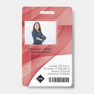 Red Wave Mitarbeiter Foto ID Company Security Ausweis