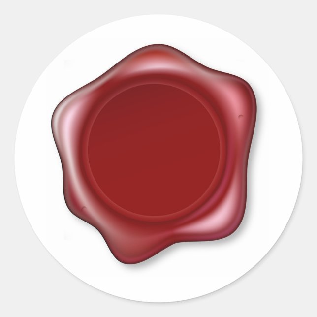 Red Wax Siegel Runder Aufkleber (Vorderseite)