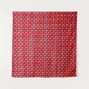 Red weave seamless texture of bamboo wicker rattan wandteppich