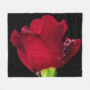 Red Wedding Rose Fleecedecke