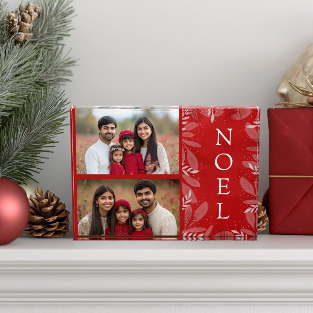 Red Weihnachten 2 Foto Block (Red Noel Christmas Photo Block )